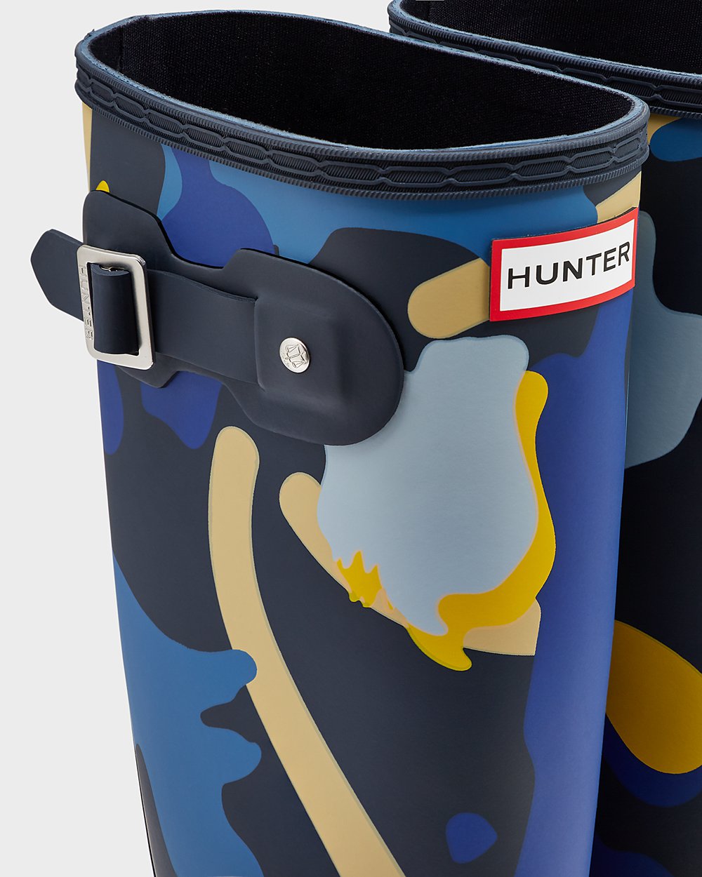 Womens Tall Rain Boots - Hunter Original Rockpool Camo (08IPVUAKS) - Navy Camo